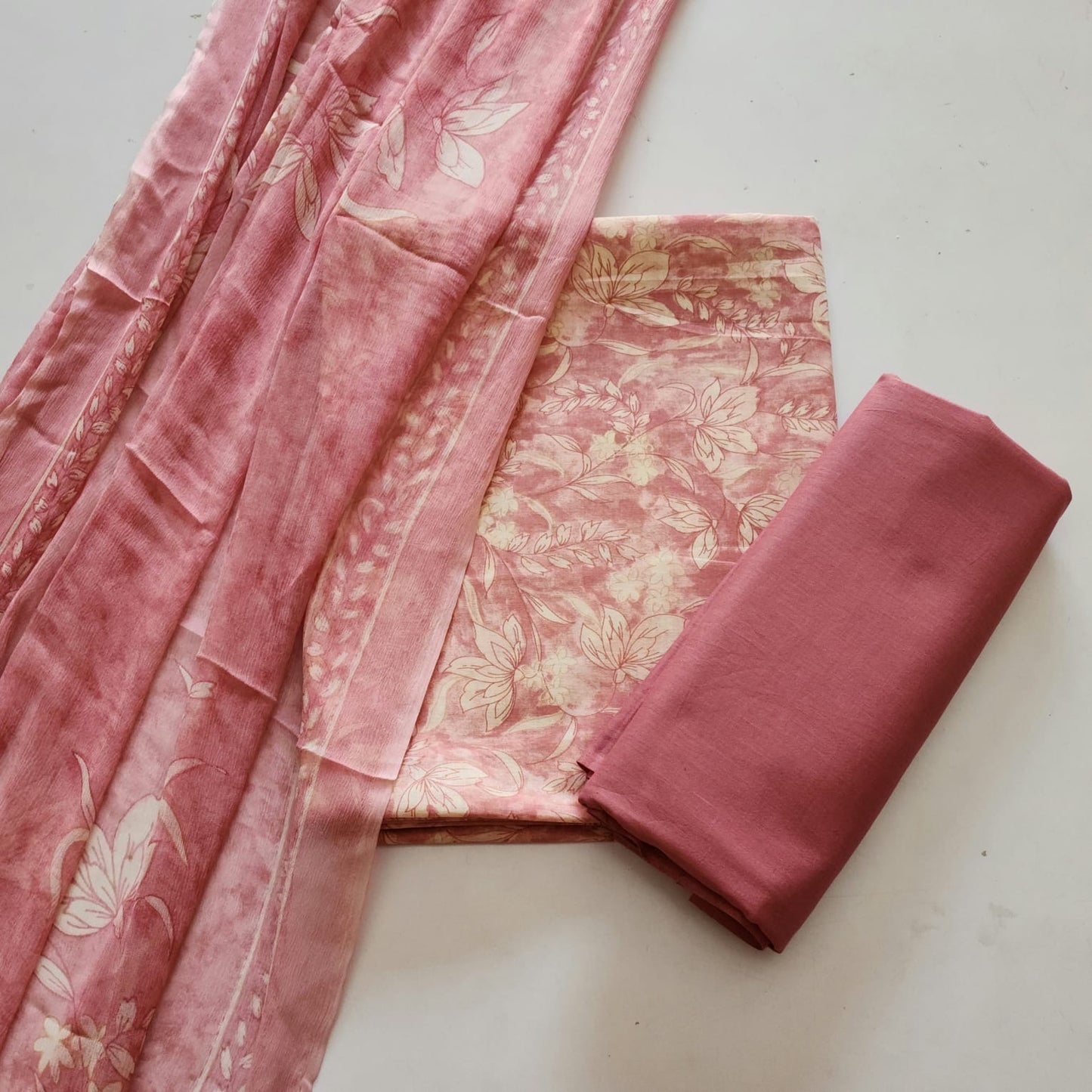 Cotton Digital Dress Material With Chiffon Dupatta