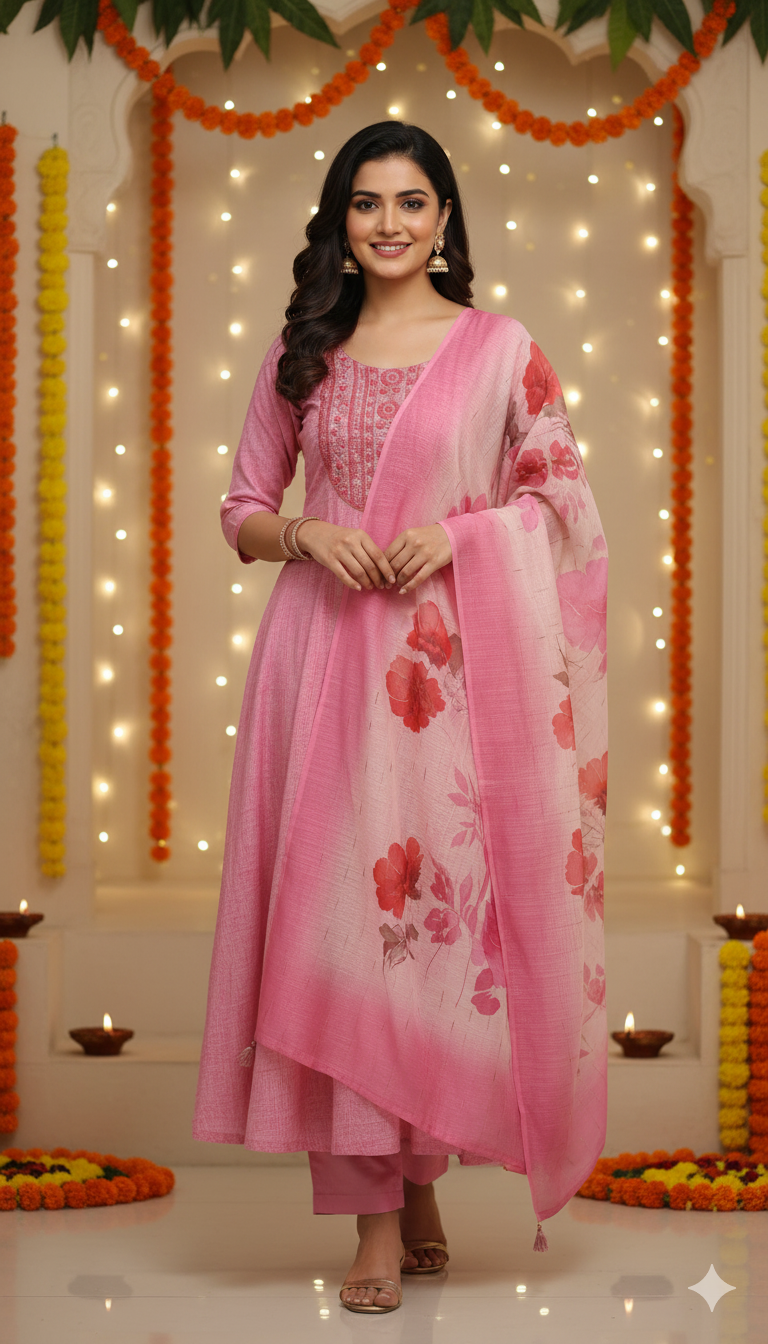 Cotton linen with handwork