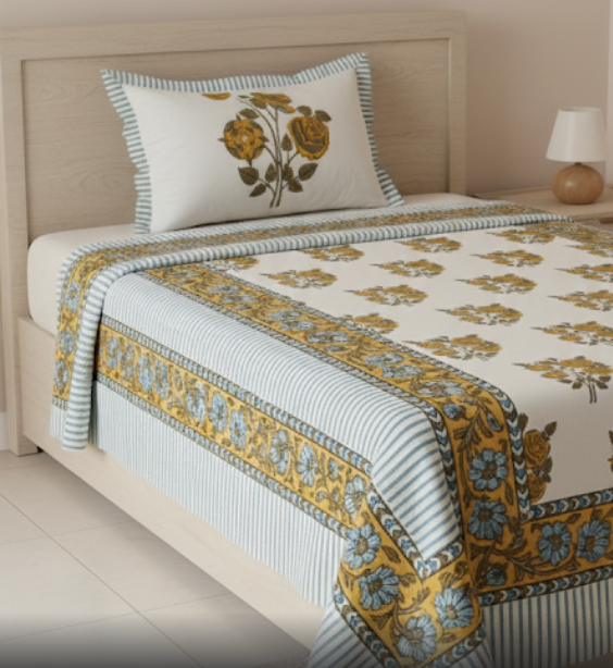 Hand Block Cotton Bedsheet