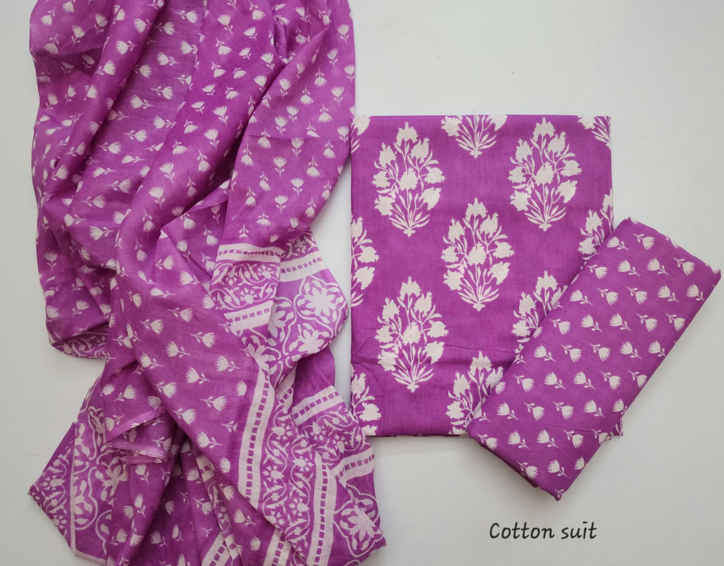 Sanganeri Cotton Dress Material With Dupatta