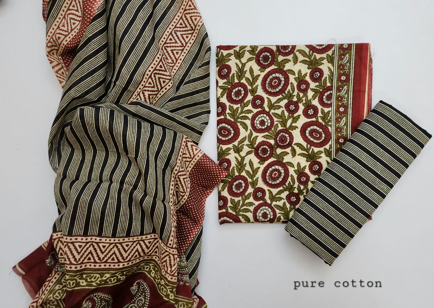 Cotton Hand Block Printed Dress Material