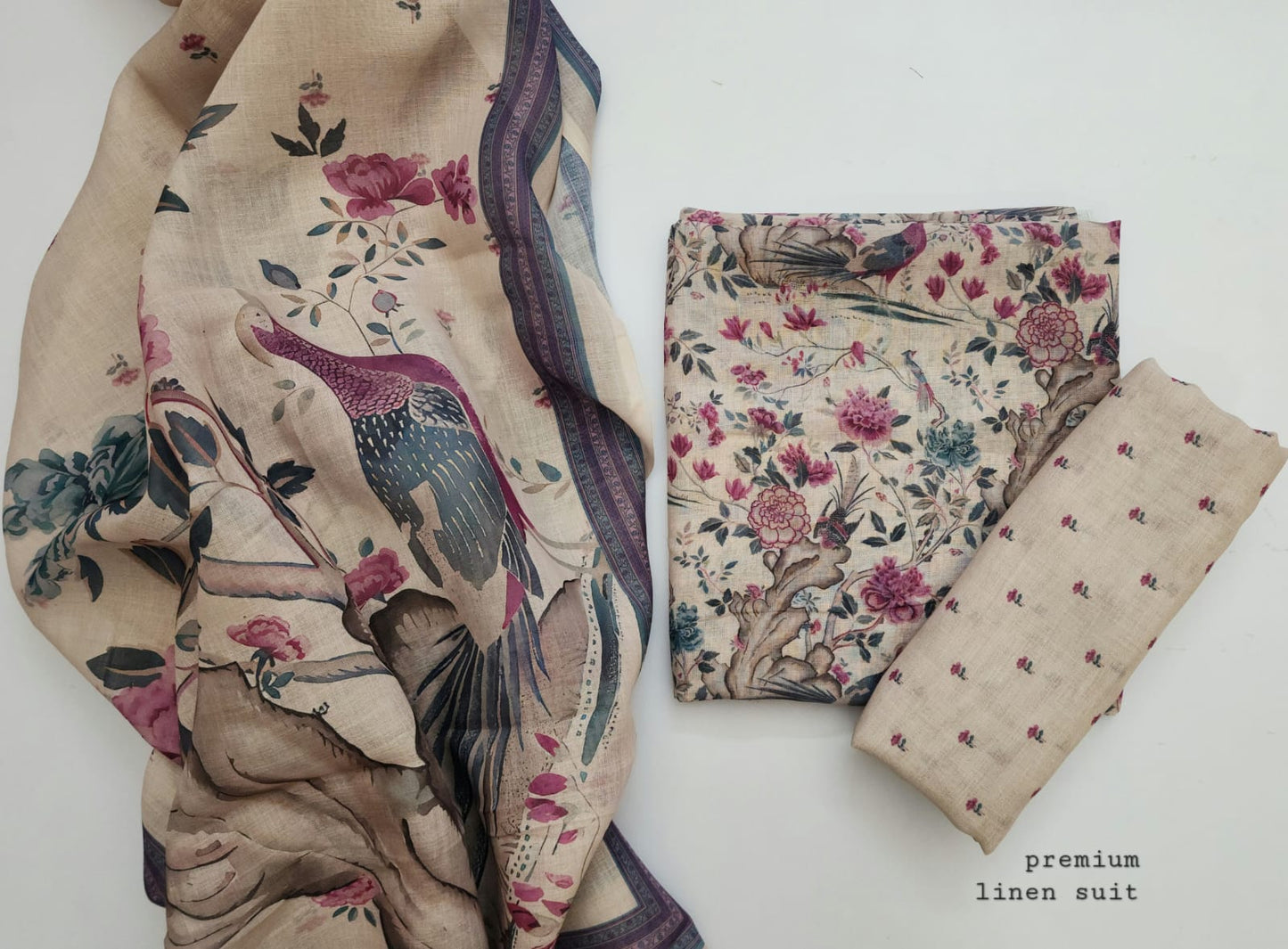 Linen Digital Printed Dress Material With Dupatta