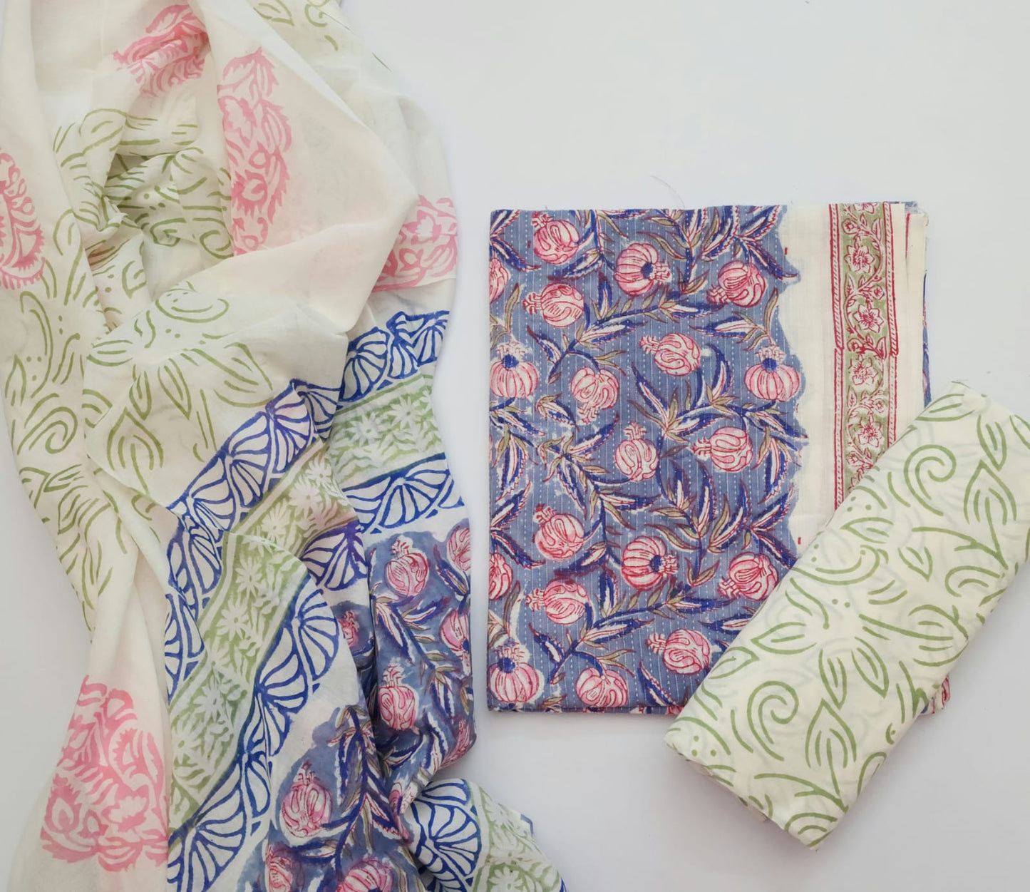 Cotton Kantha Dress Material