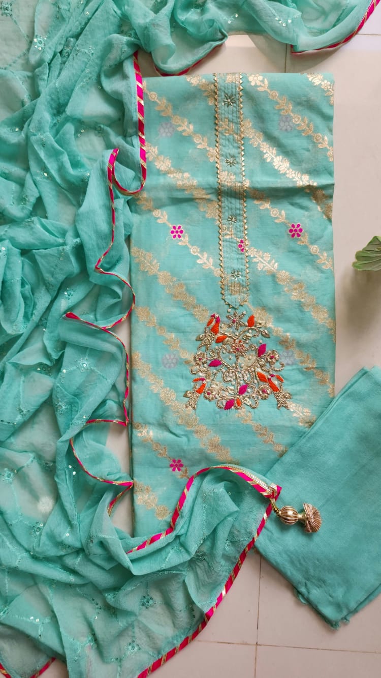 Chanderi silk suit