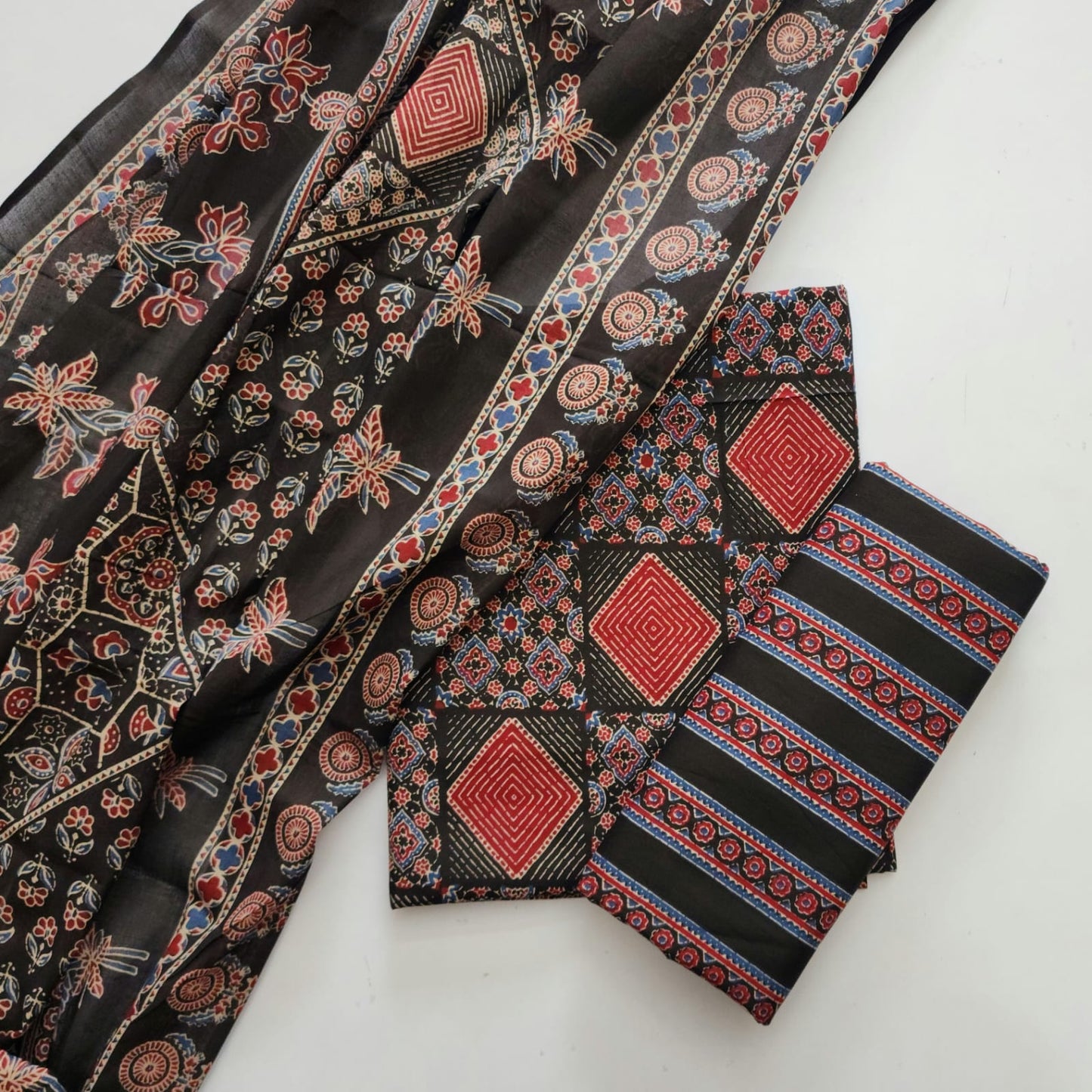 Sanganeri Cotton Dress Material With Dupatta