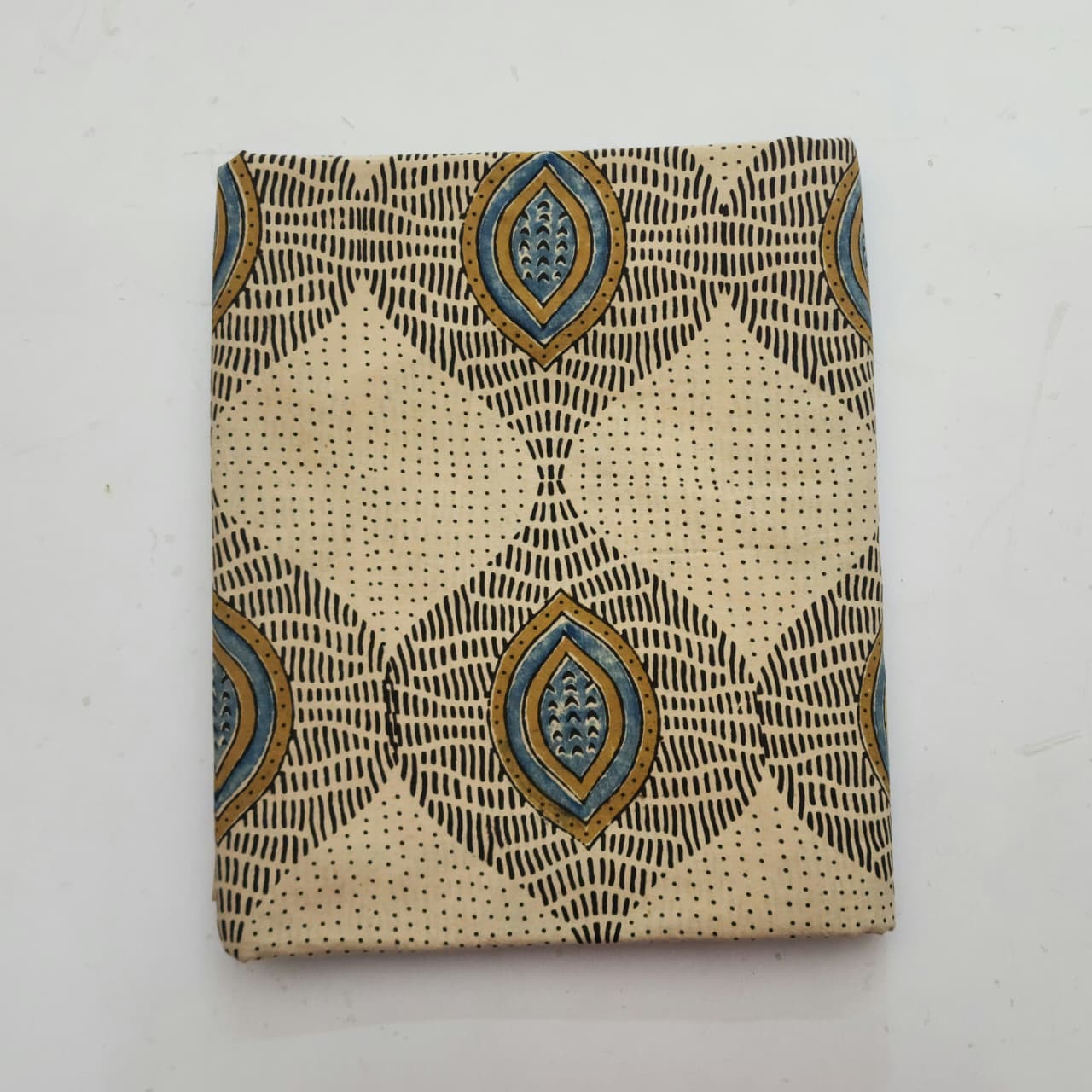 Natural Ajrakh Handblock Print Running material