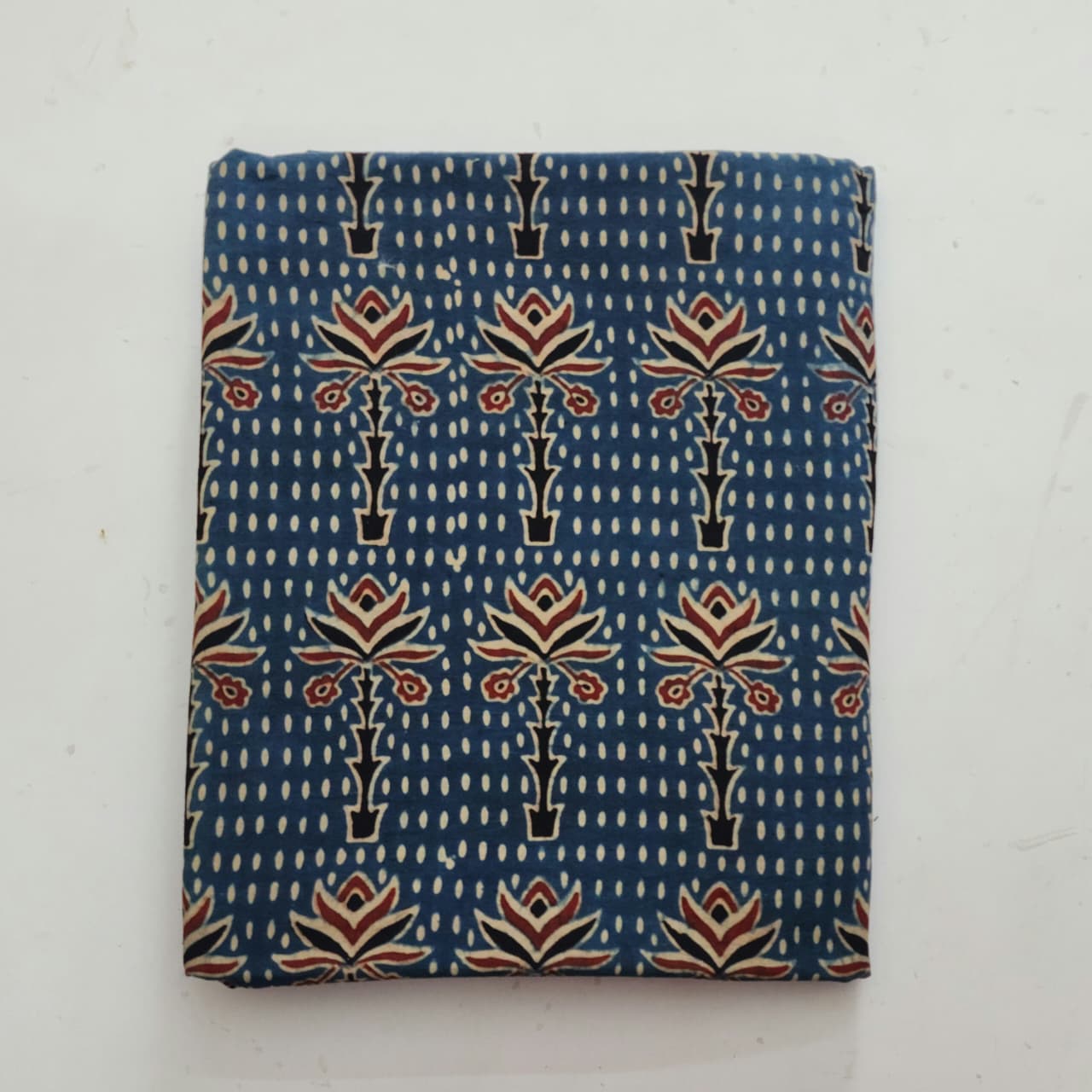 Natural Ajrakh Handblock Print Running material