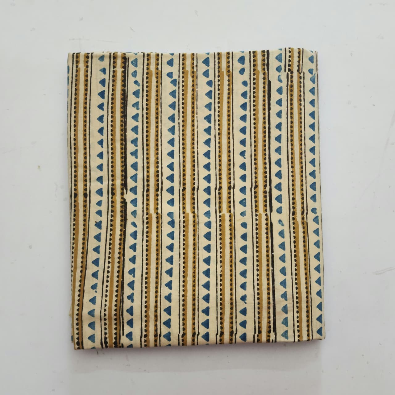 Natural Ajrakh Handblock Print Running material
