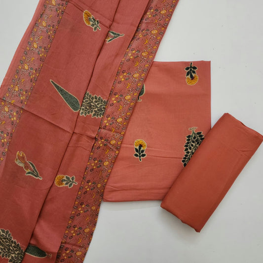 Cotton Bagh Print Dress Material With   Dupatta