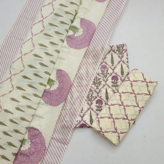 Cotton Dress Material With Kota Checks Dupatta
