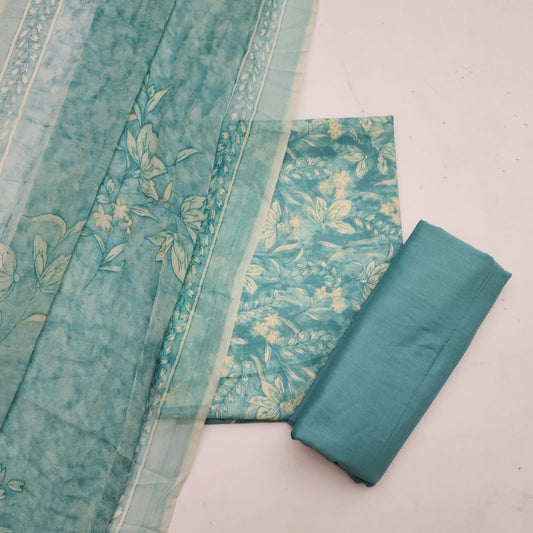 Cotton Digital Dress Material With Chiffon  Dupatta