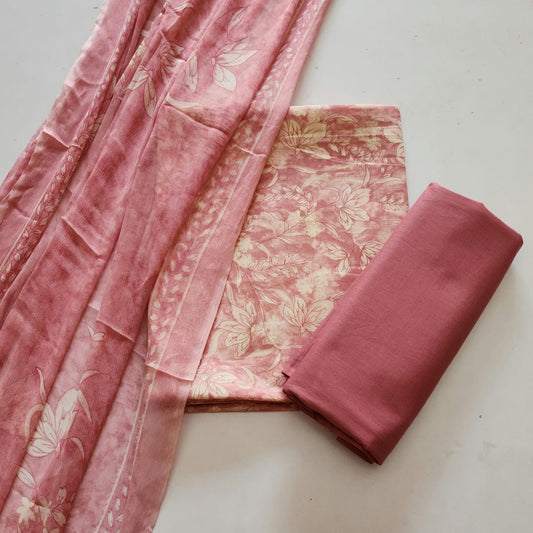 Cotton Digital Dress Material With Chiffon Dupatta