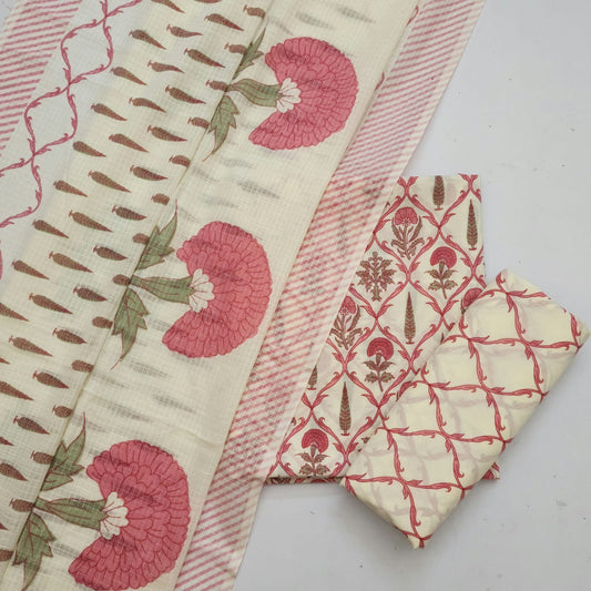 Cotton Dress Material With Kota Checks Dupatta