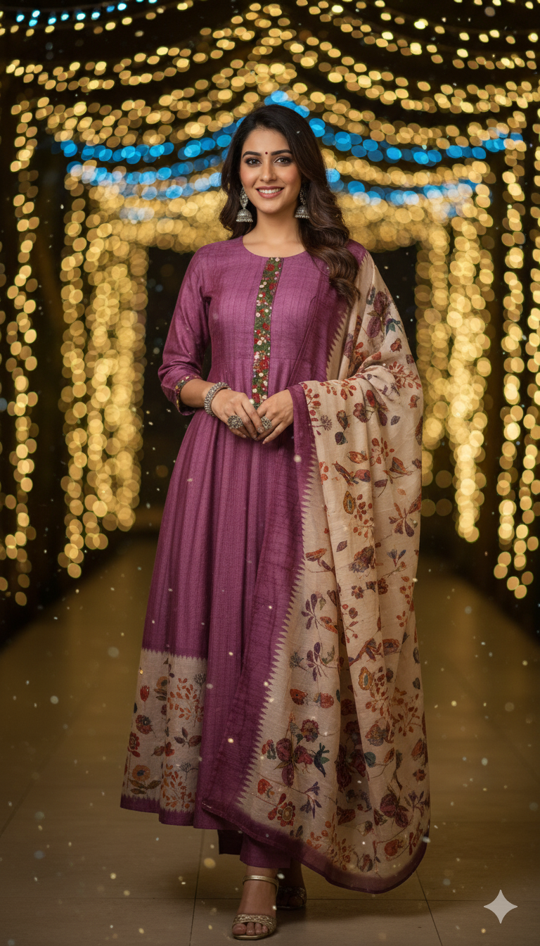Chanderi silk dress material