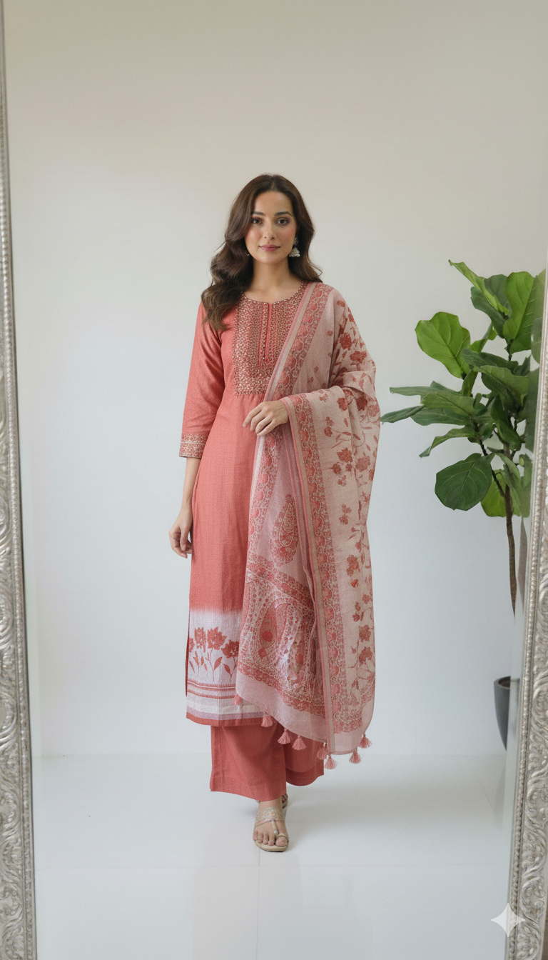 Cotton Linen with handwork