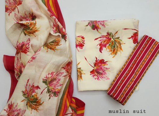 Muslin Dress Material With Dupatta