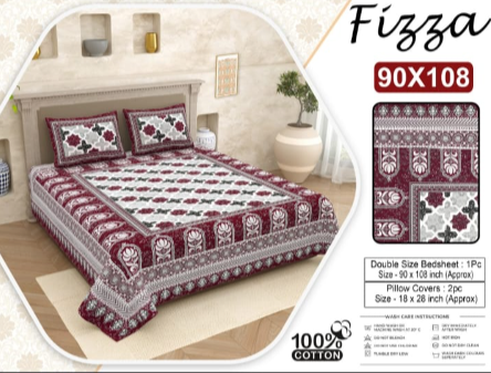 Cotton double bedsheets (1+2)