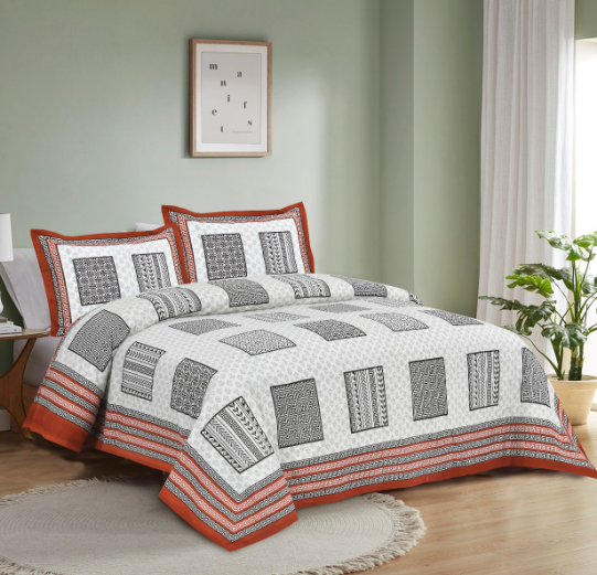 COTTON DOUBLE BEDSHEETS [1+2] KING SIZE