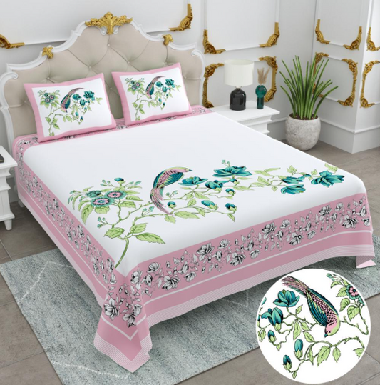 COTTON DOUBLE BEDSHEETS [1+2] KING SIZE