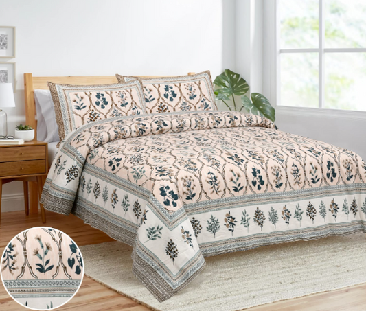 COTTON DOUBLE BEDSHEETS [1+2] KING SIZE