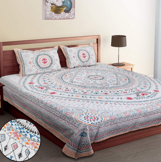 COTTON DOUBLE BEDSHEET (1+2)