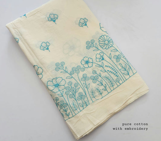 Cotton Fabric With Embroidery