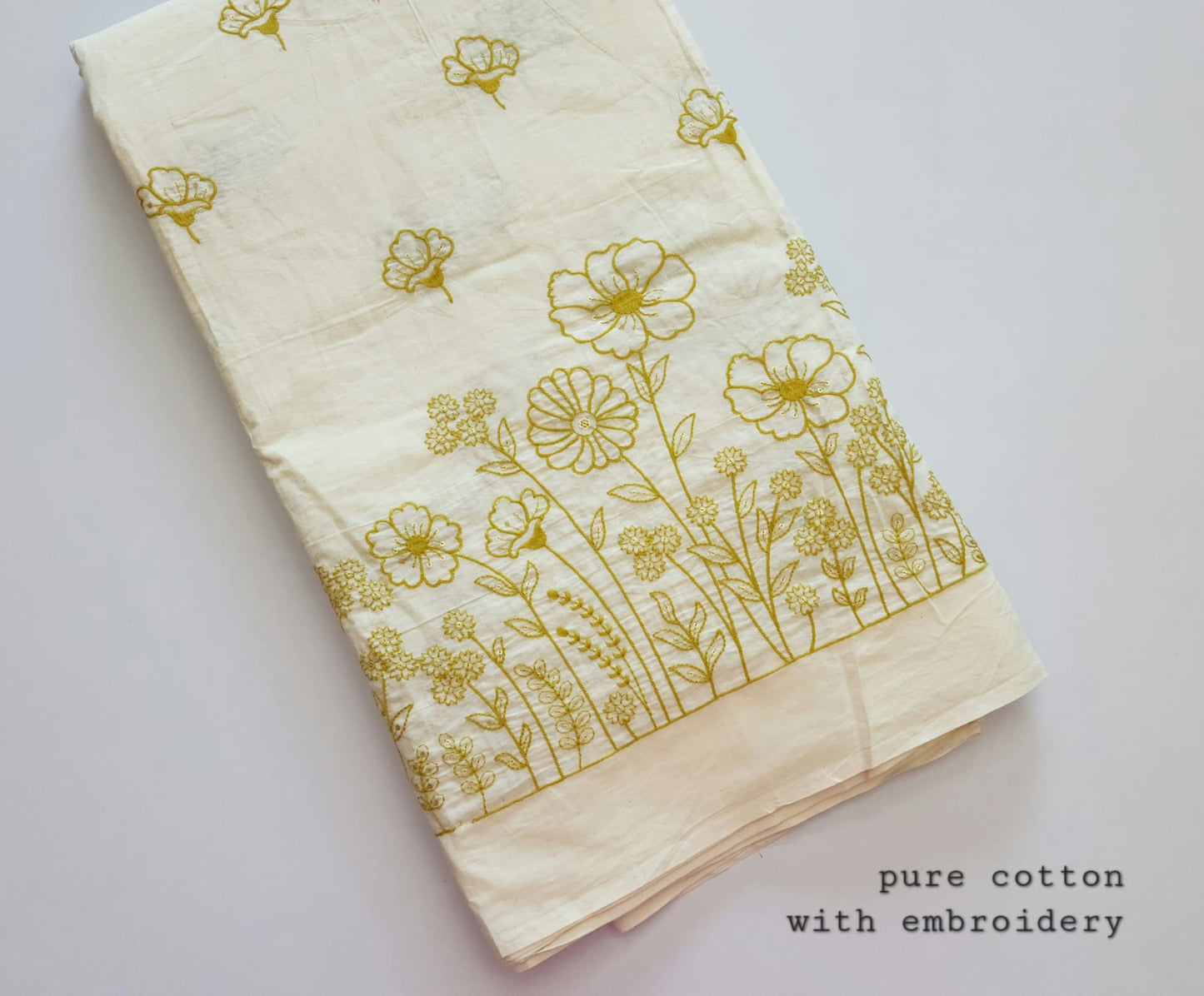 Cotton Fabric With Embroidery
