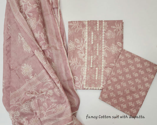 Fancy Cotton Dress Material With Dupatta