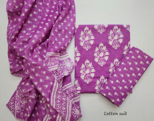 Sanganeri Cotton Dress Material With Dupatta