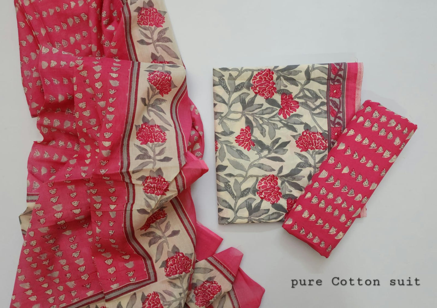 Cotton Hand Block Print Dress Material