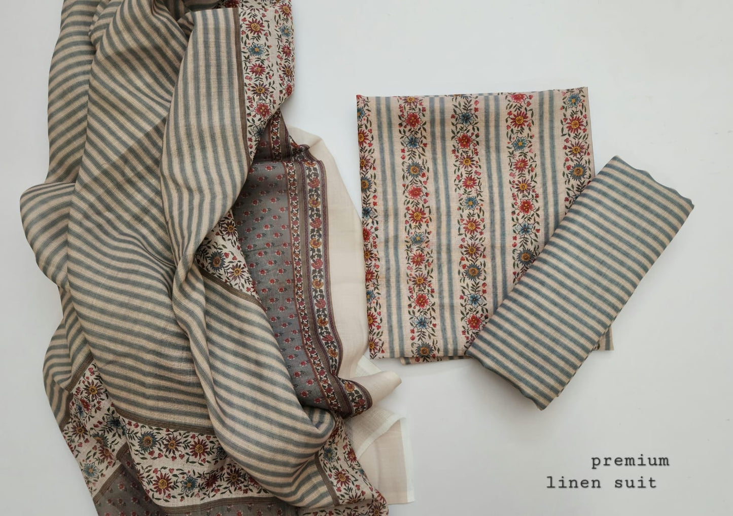 Linen Digital Printed Dress Material With Dupatta