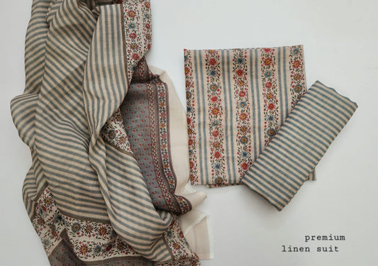 Linen Digital Printed Dress Material With Dupatta