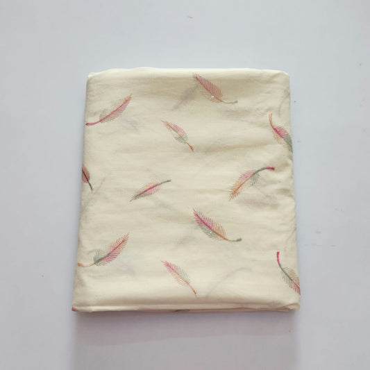 Cotton Fabric with Feather Work