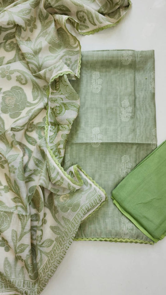 Tissue chanderi discharge print