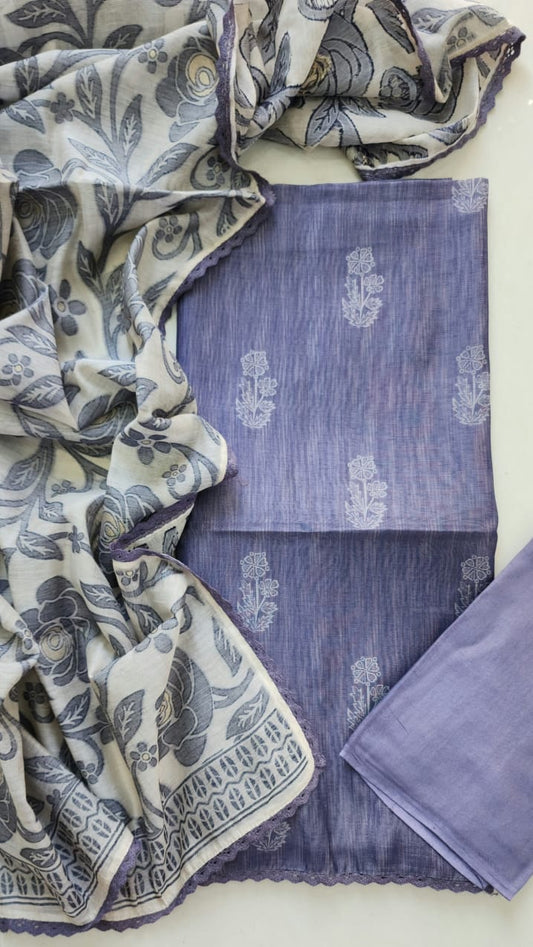 Tissue chanderi discharge print