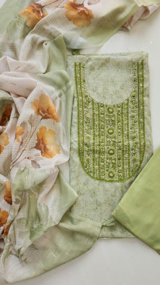 Cotton linen with handwork