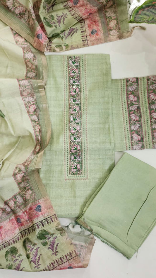 Chanderi silk Three Piece Suit
