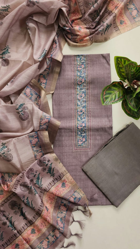 Chanderi silk Three Piece Suit