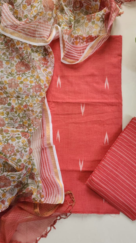 Handloom suit with kota dupatta
