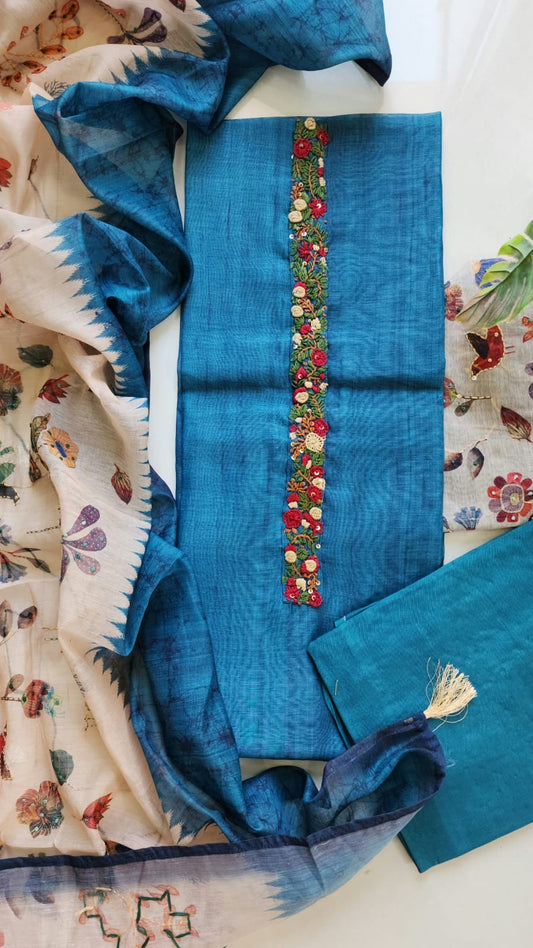 Chanderi silk dress material
