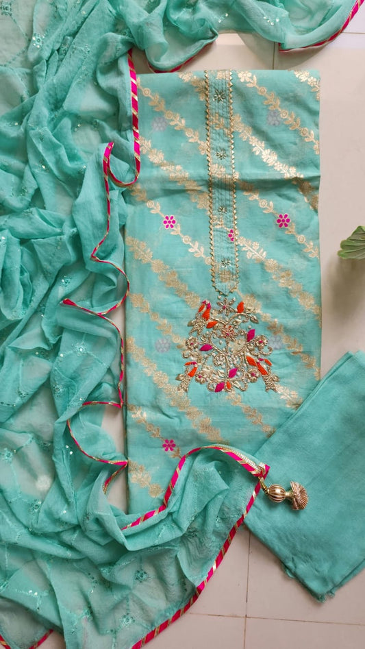 Chanderi silk suit