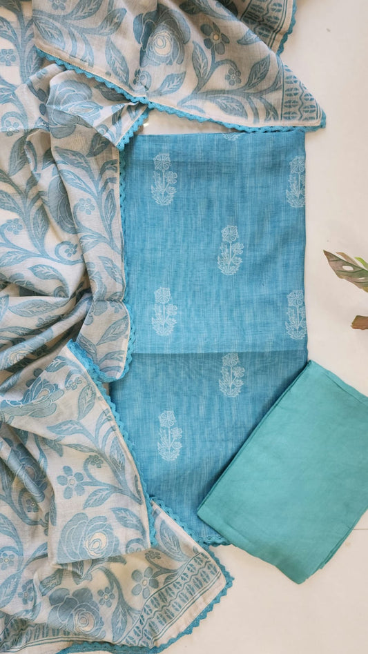 Tissue Chanderi Discharge Printed 3 pcs. Suit
