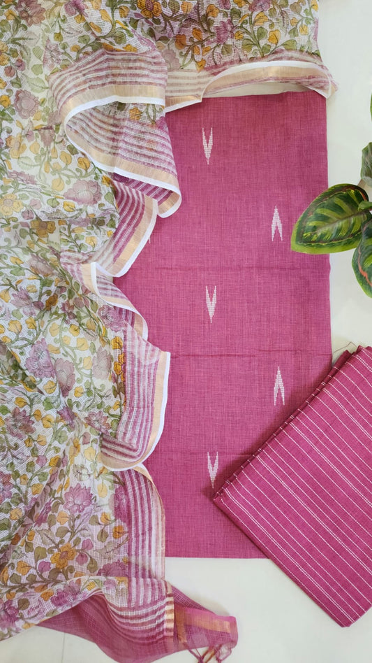 Handloom suit with kota dupatta