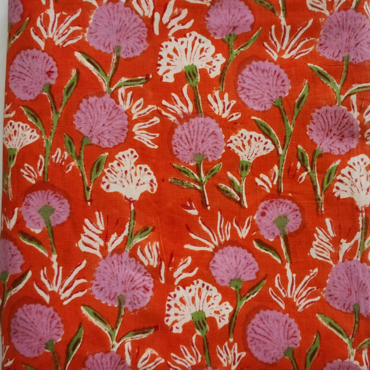 Cotton Hand  Block Printed Running  Material