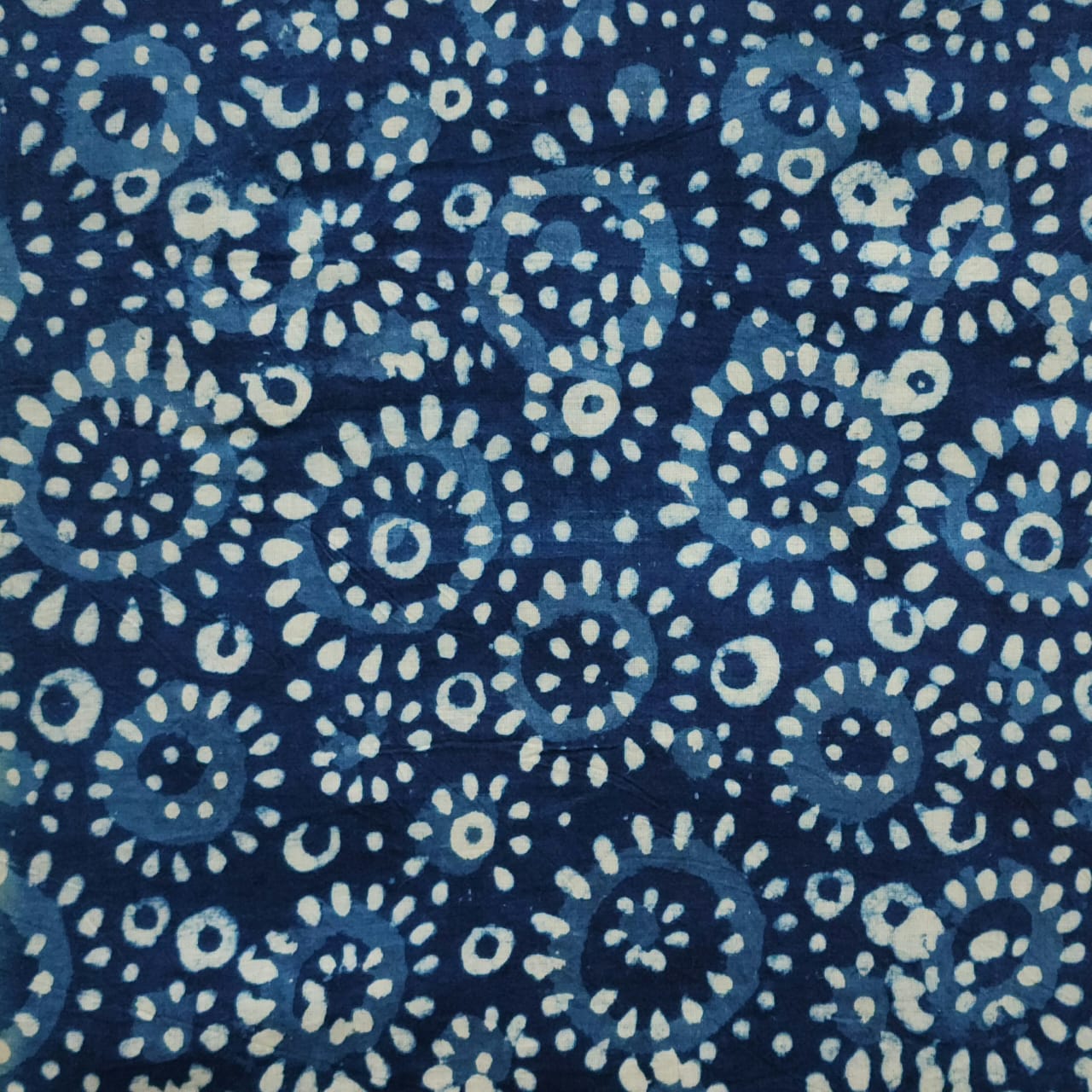 Dabu Handblock Printed  Running Fabric