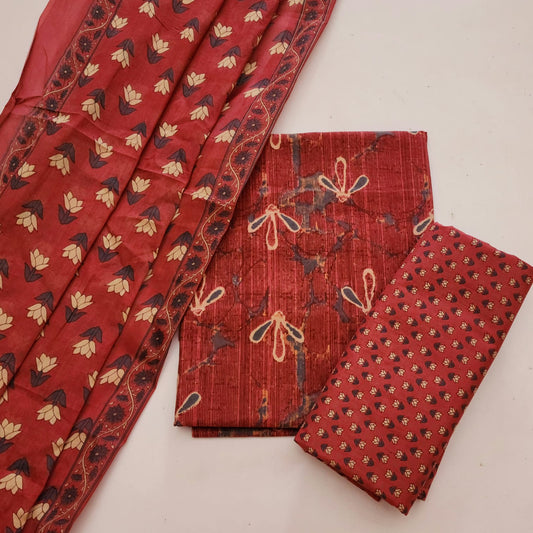 Sanganeri Cotton Dress Material With Dupatta