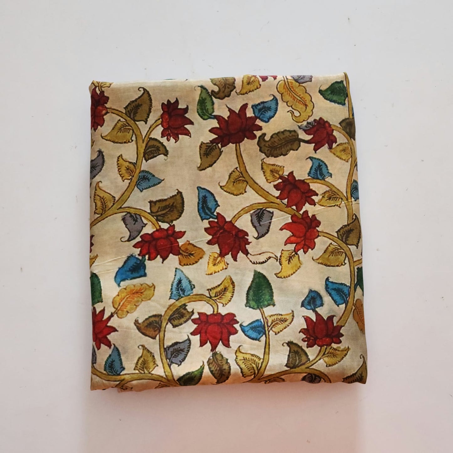 Pure Muslin Kalamkari Printed Running Fabric