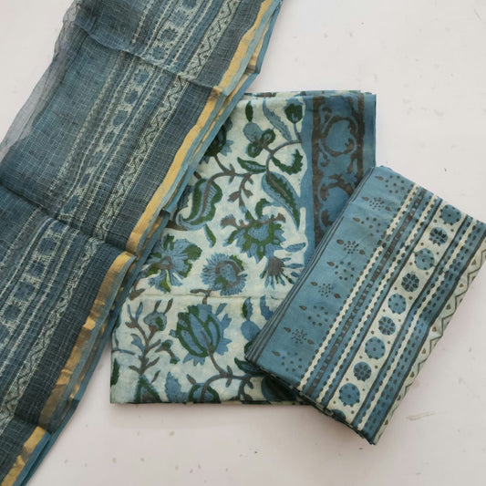 Nashpal Ajrakh Dress Material With Dupatta
