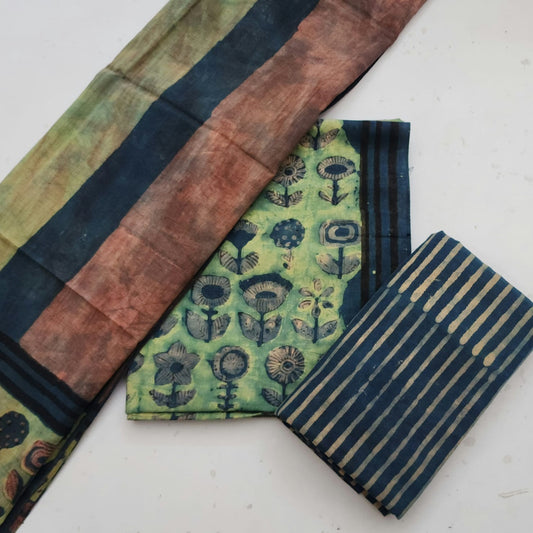 Nashpal Ajrakh Dress Material With Dupatta