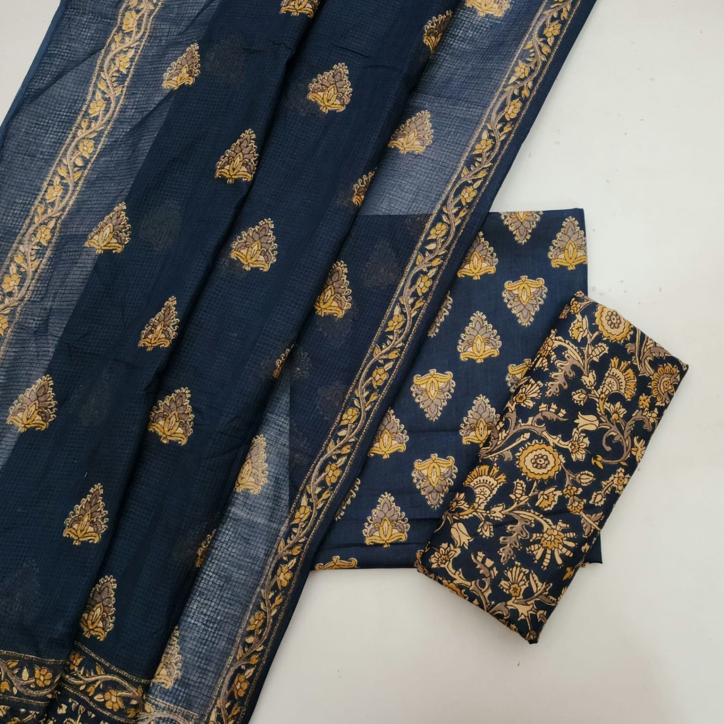 Cotton Dress Material With Kota Checks Dupatta